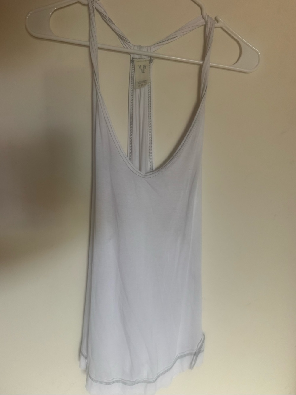 We The Free White Racerback Tank with Twist Strap Detail